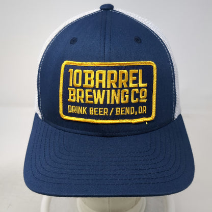 Yupoong Trucker Hat Blue White One Size 10 Barrel Brewing Co Bend OR Snapback