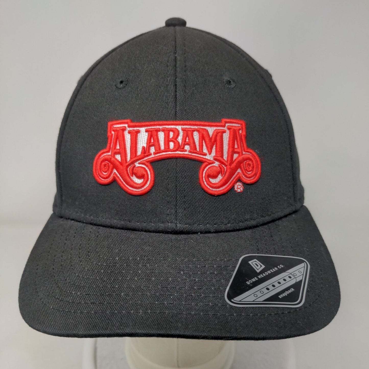 Alabama Snapback Hat Black One Size Embroidered Adjustable Dome