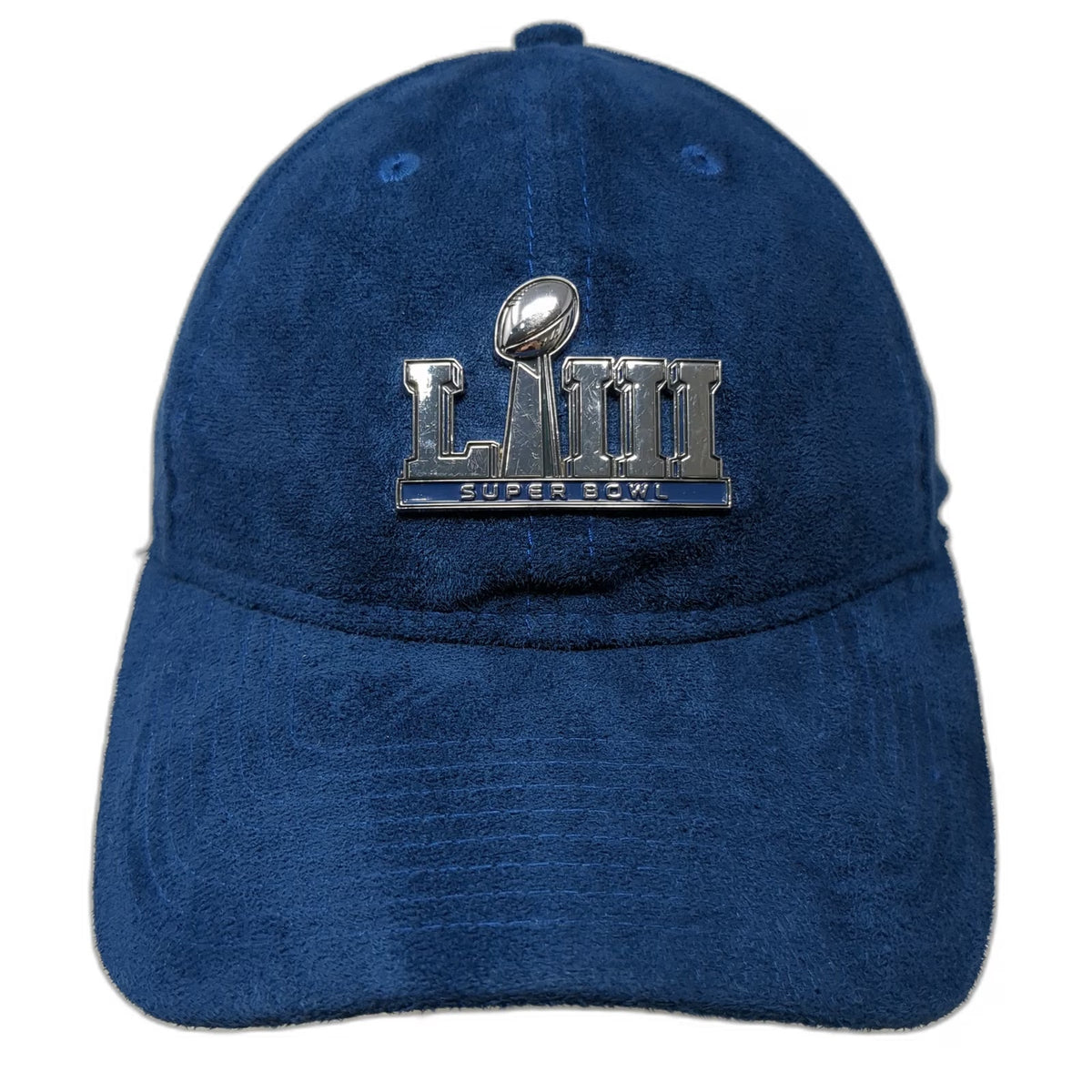 NFL Super Bowl LIII New Era Cap Blue One Size Suede Logo Hat Slideback 9TWENTY