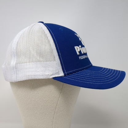 Richardson Trucker Hat Blue One Size Pioneer Federal Credit Union Mesh Snapback