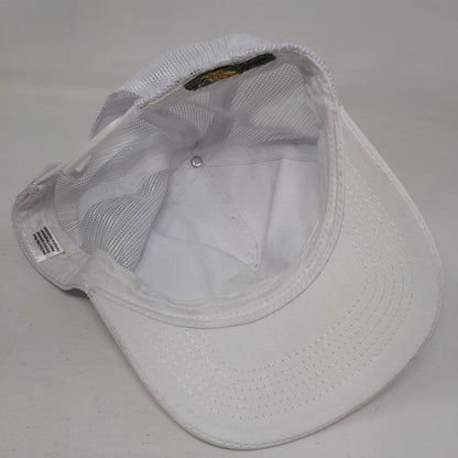 Bass Pro Shops Snapback Trucker Hat White OSFM Adjustable Mesh Back Gone Fishing