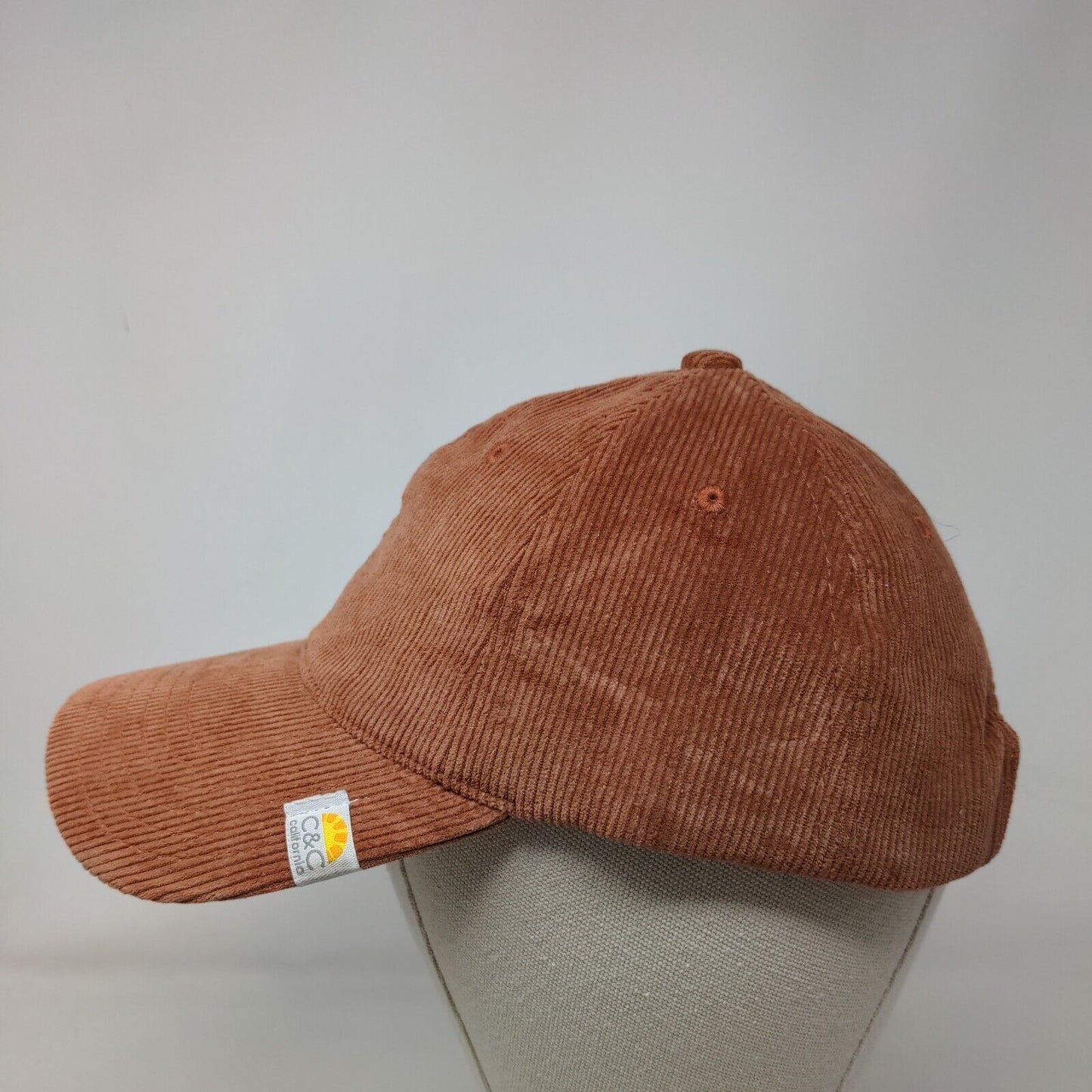 C&C California Strapback Hat Brown One Size Corduroy Adjustable 6 Panel