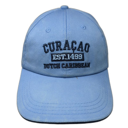 Baseball Cap Blue One Size Curacao Dutch Caribbean Est 1499 Strapback Hat