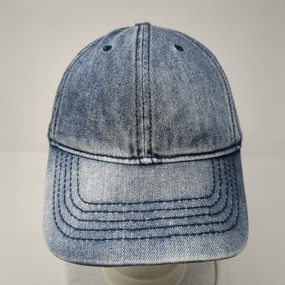 Unbranded Slideback Hat Blue One Size Adjustable Denim Vented Holes Blank