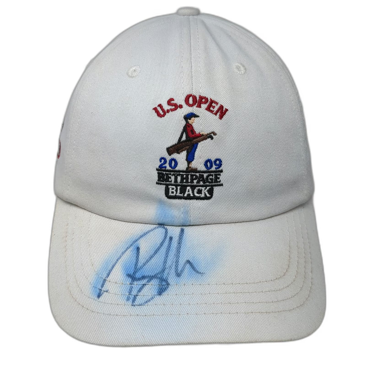 Ahead Baseball Cap White One Size 2009 US Open Bethpage Black Signed Autograph