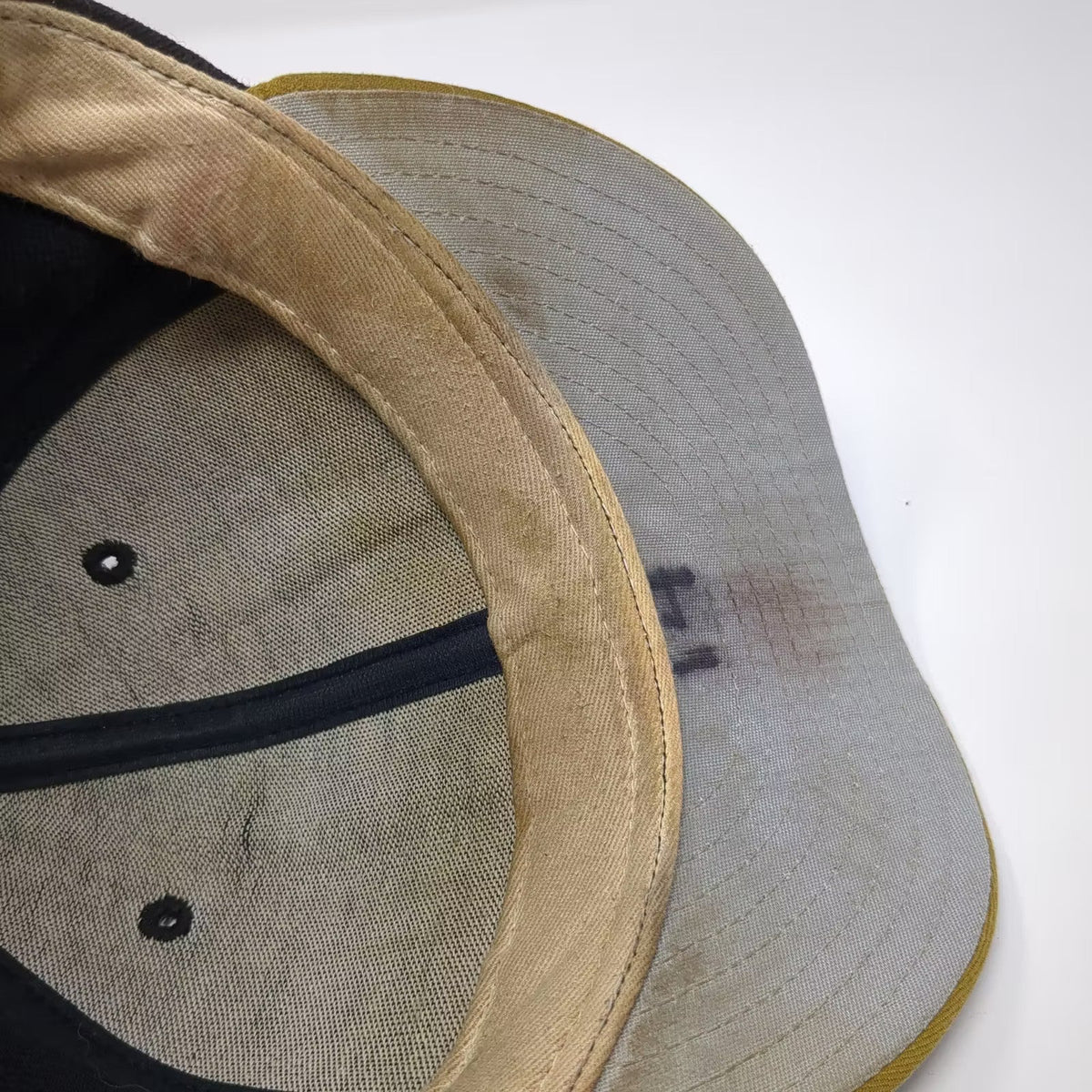 New Era Baseball Cap Black Gold 7 7/8 Wool Fitted Hat 5950 Pro Model USA Made