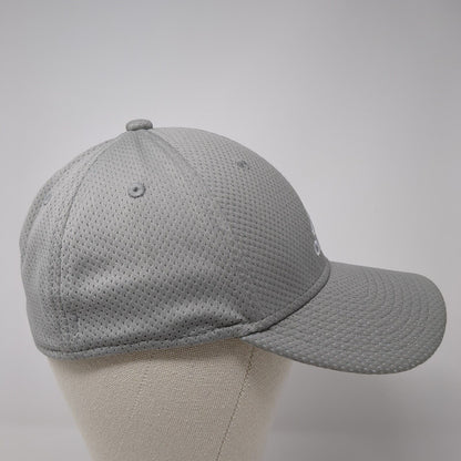 Adidas Fitted Hat Gray S/M Embroidered 3 Stripes 6 Panel Vent Holes