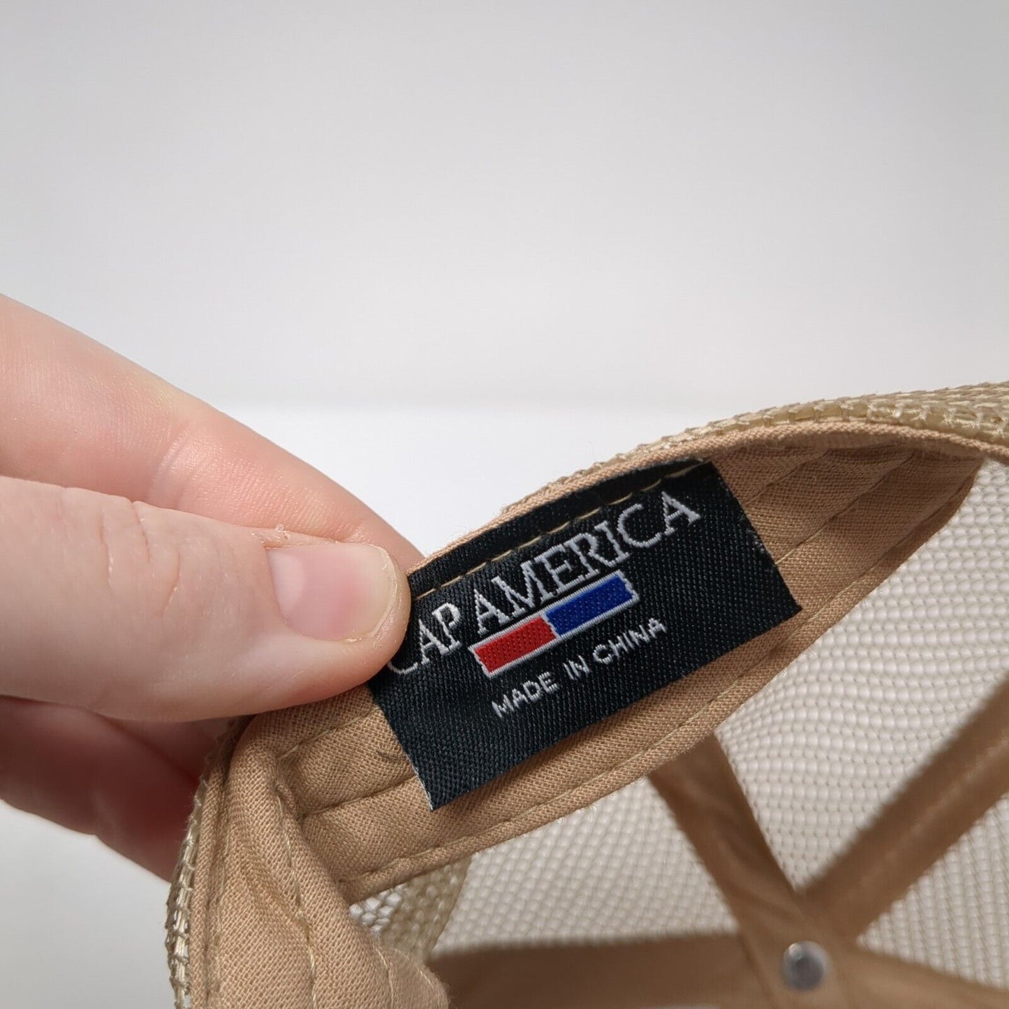 K Line Irrigation For America Snapback Trucker Hat Tan OS Adjustable Mesh Back