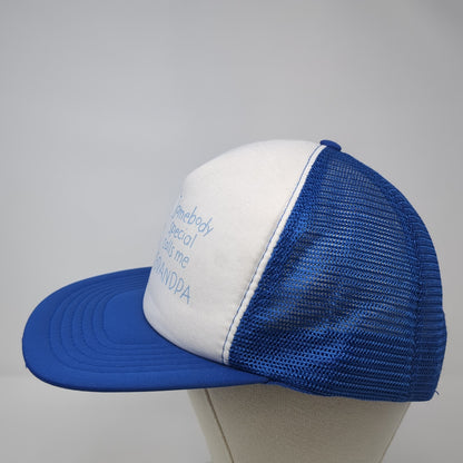 Somebody Special Calls Me Grandpa Snapback Trucker Hat Blue One Size