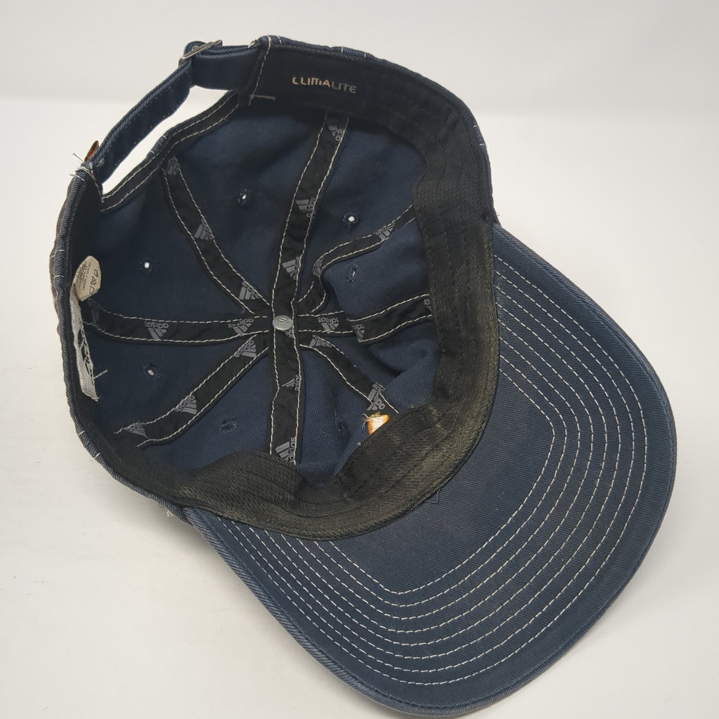 Adidas Slideback Hat Blue One Size 3 Stripes Logo Embroidered Adjustable