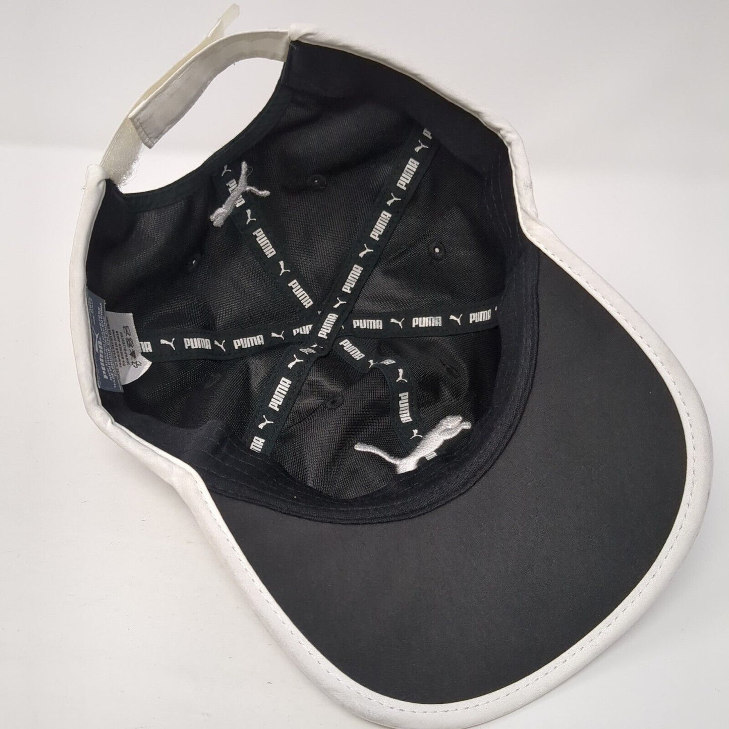 PUMA Strapback Hat Black One Size Adjustable Embroidered 6 Panel Polyester