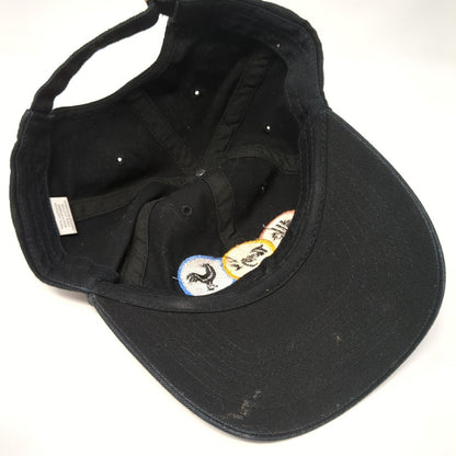 Ting's Slideback Hat Black One Size Adjustable Embroidered 6 Panel Cotton