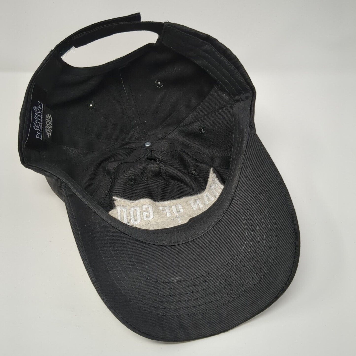 Man of God Strong Faithful Fearless Strapback Hat Black One Size Solid