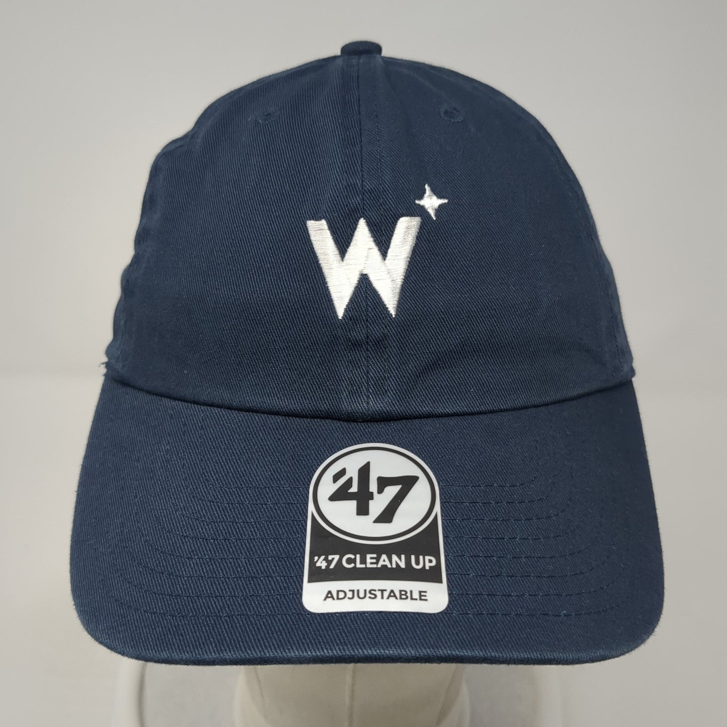 Letter W Slideback Hat Blue One Size Adjustable Embroidered Logo '47