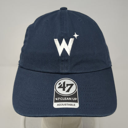 Letter W Slideback Hat Blue One Size Adjustable Embroidered Logo '47