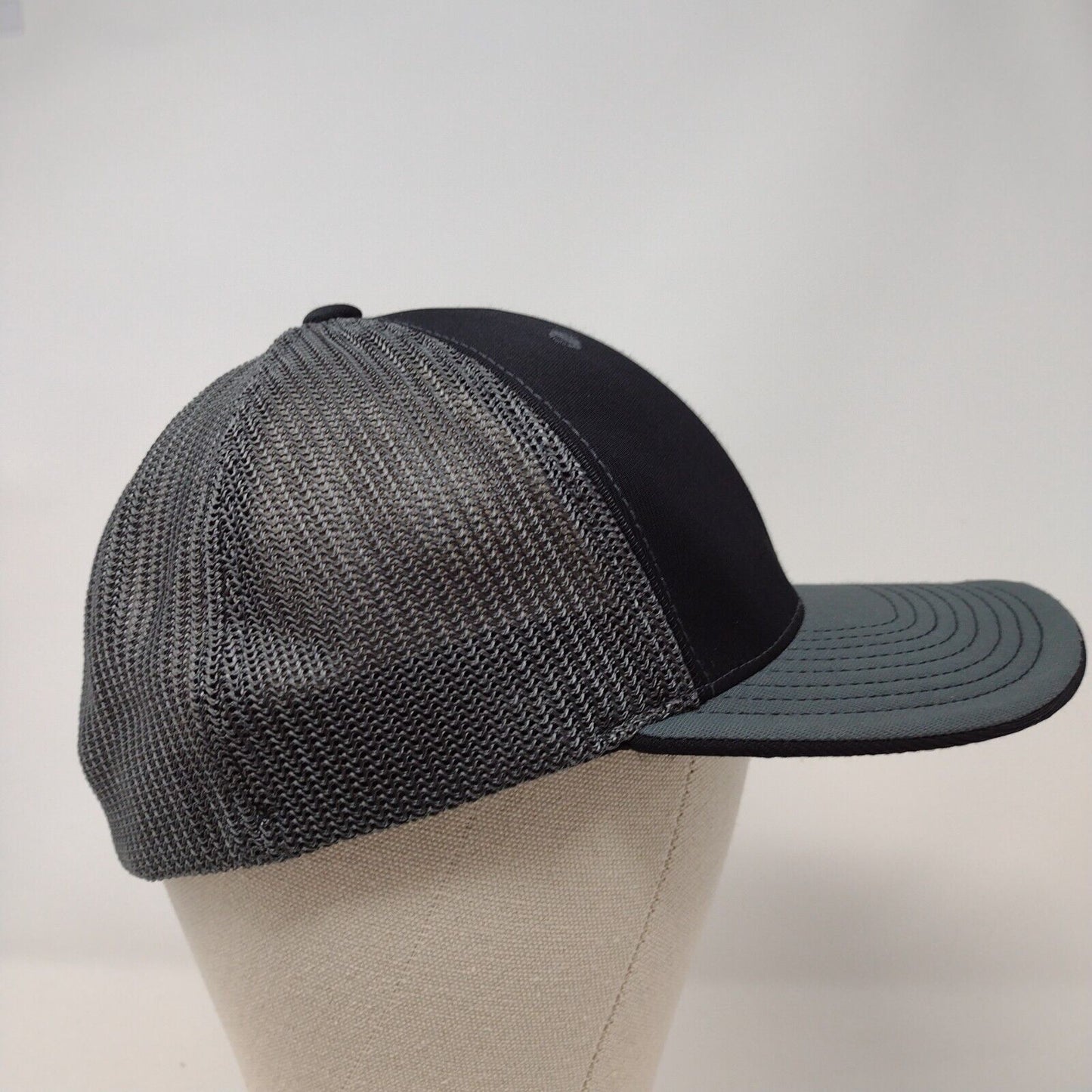 ESI Fitted Mesh Back Trucker Hat Gray L-XL Embroidered Colorblock