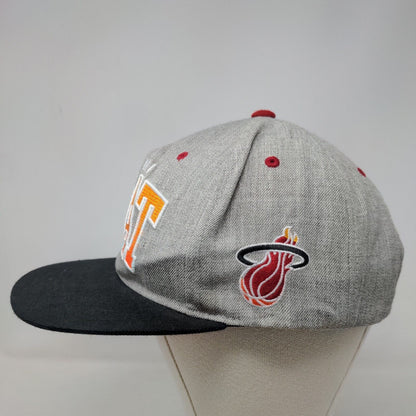 Mitchell & Ness Men's Snapback Hat Gray Embroidered Miami Heat Hardwood Classics