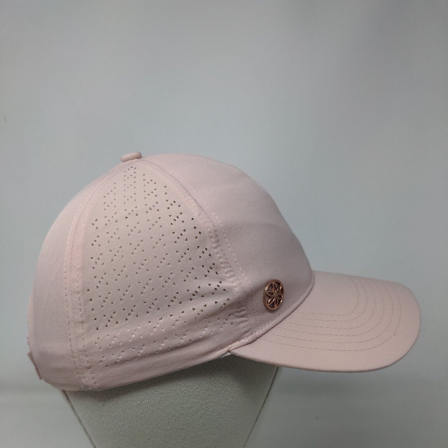 Gaiam Strapback Hat Pink One Size Adjustable Laser Cut Solid 6 Panel