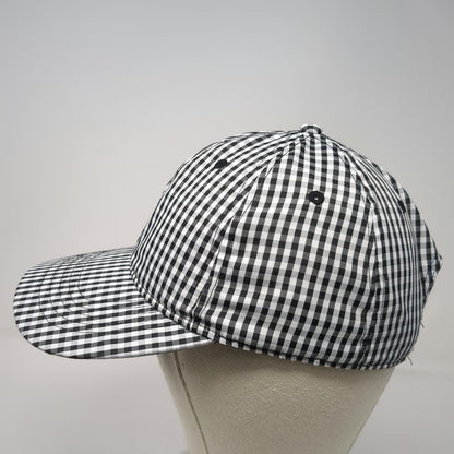 Baseball Cap Black White OSFM Gingham Check Strapback Unstructured Casual Hat