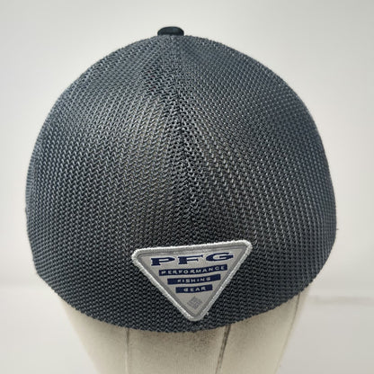 Columbia PFG Baseball Cap Black Gray One Size Mesh Back Fish Flag Fishing Hat