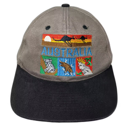 Headlines for Australia Snapback Hat Gray One Size Embroidered Kangaroo Koala