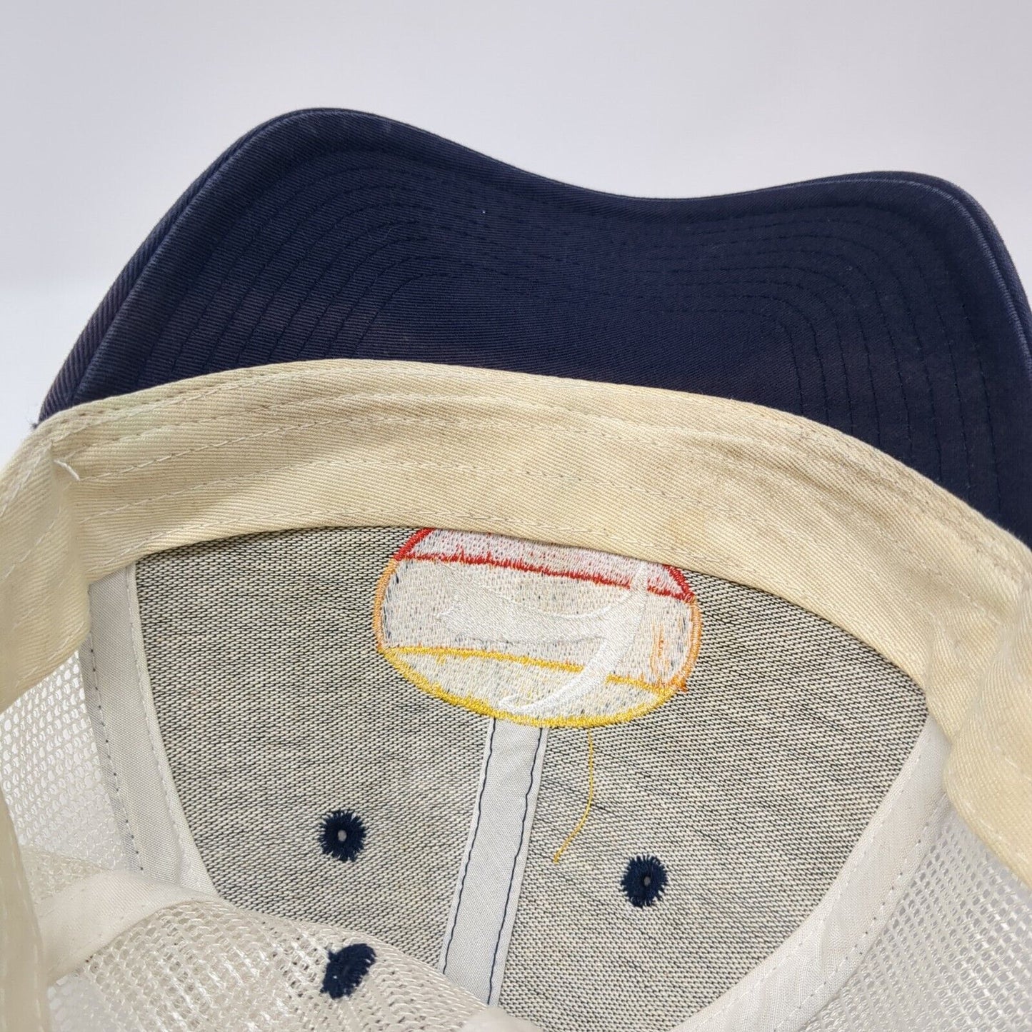 Cape Cloth Snapback Trucker Hat Blue One Size Adjustable Embroidered Mesh Back