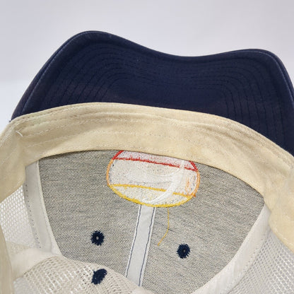 Cape Cloth Snapback Trucker Hat Blue One Size Adjustable Embroidered Mesh Back