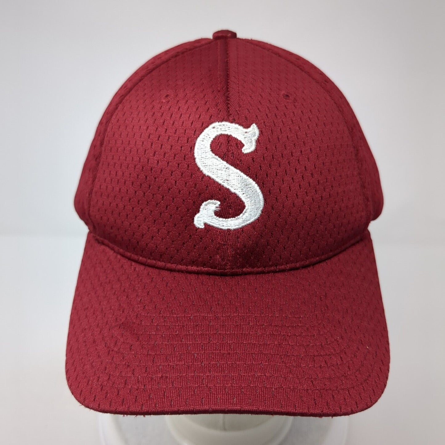 Letter S Strapback Hat Red Medium-Large Embroidered Richardson 6 Panel