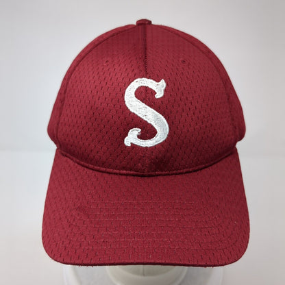 Letter S Strapback Hat Red Medium-Large Embroidered Richardson 6 Panel