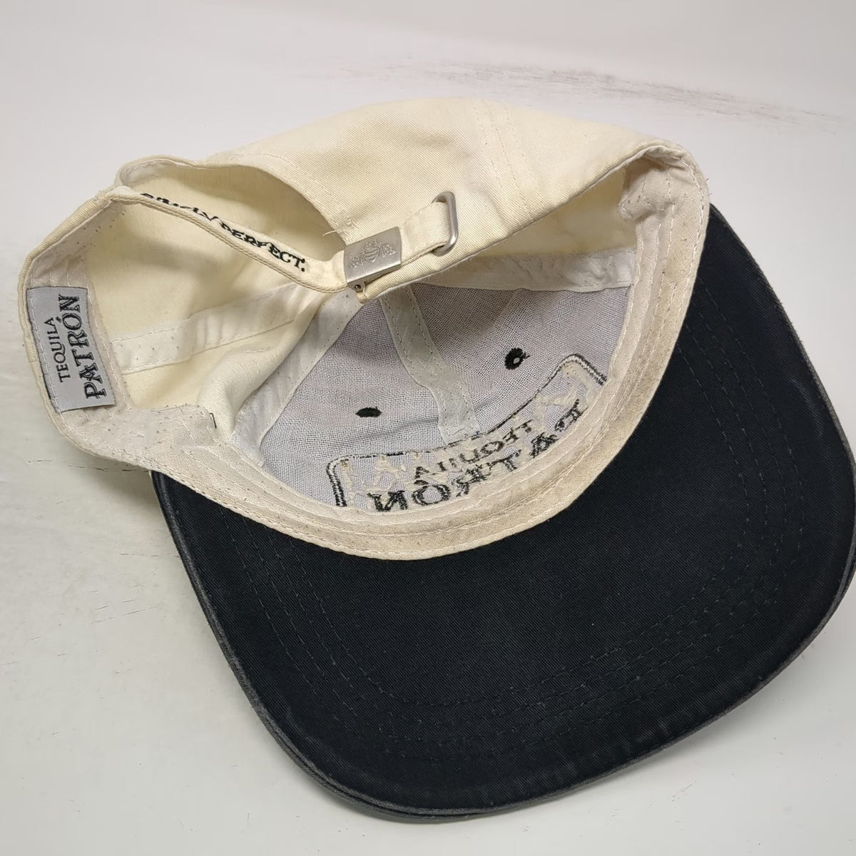 Tequila Patron Baseball Cap Black One Size Two Tone Simply Perfect Patch Hat