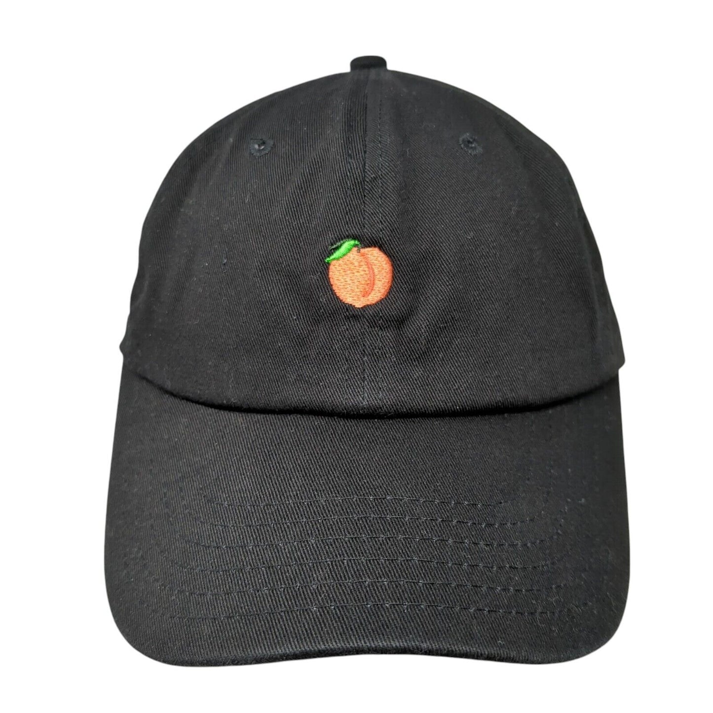 Georgia Peach Slideback Hat Black One Size Adjustable Embroidered 6 Panel