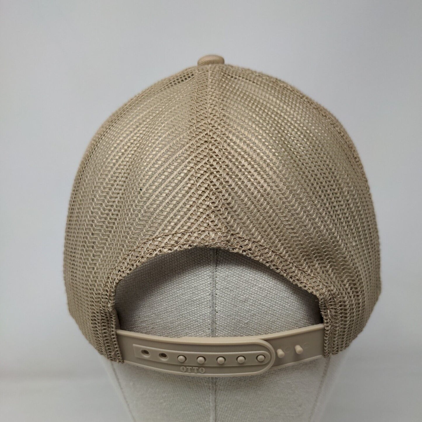 Africa Snapback Trucker Hat Tan OSFM Adjustable Embroidered Mesh Back Otto