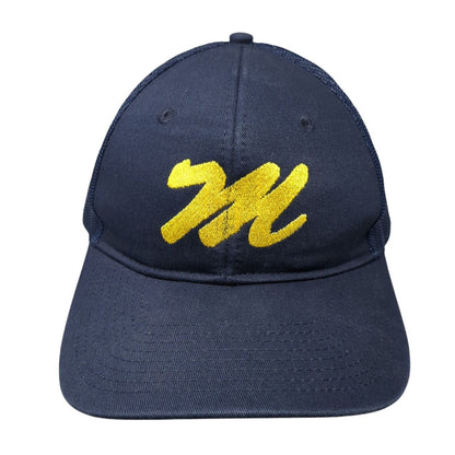 Port Authority Snapback Mesh Back Trucker Hat Blue One Size Embroidered