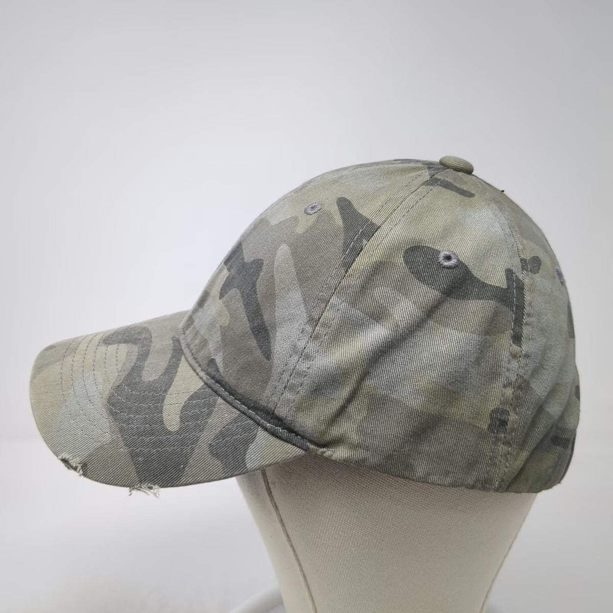 Express Baseball Cap Green OSFM Camo Camouflage Pattern Curved Brim Cotton Hat