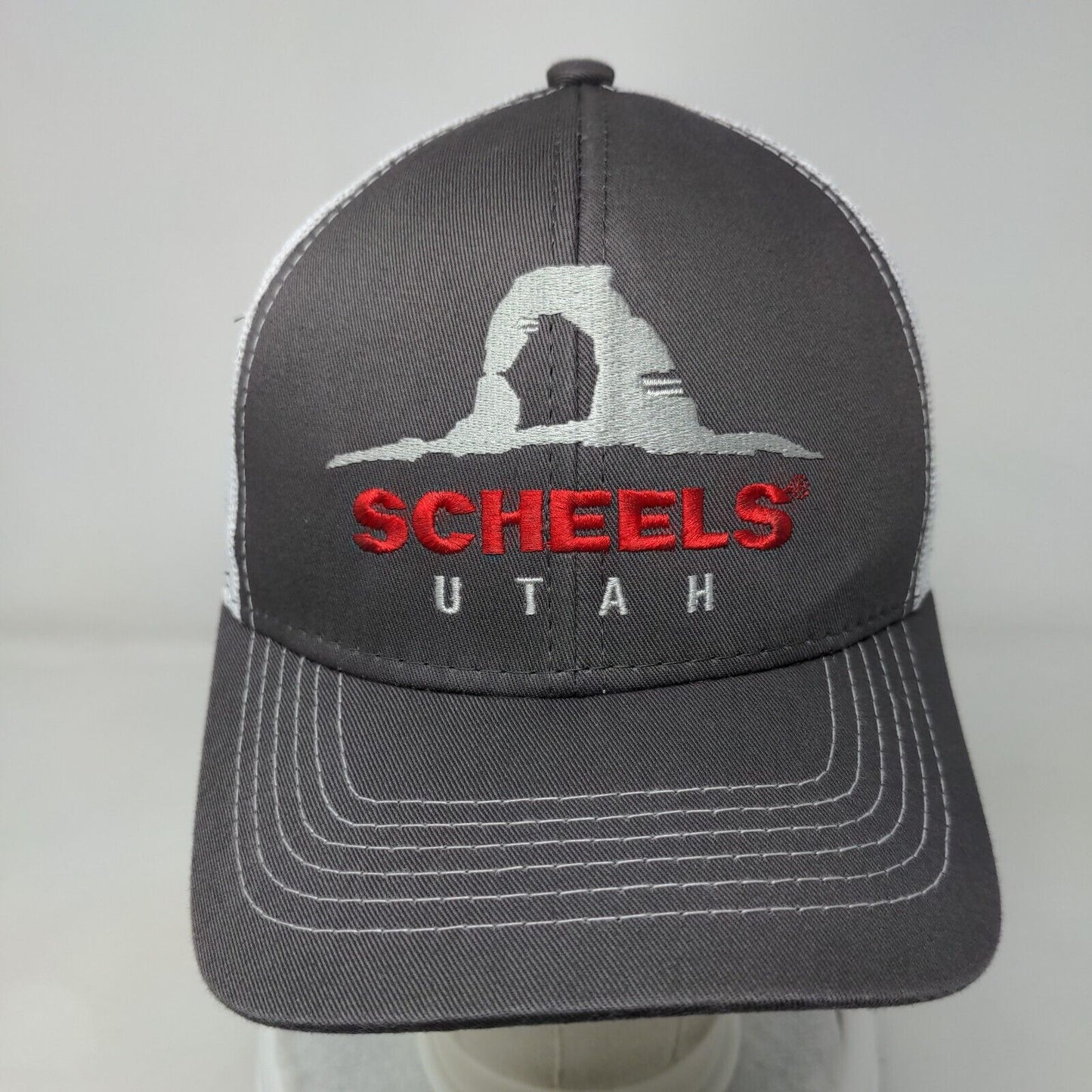 Scheels Utah Snapback Trucker Hat Gray OSFM Adjustable Mesh Back Outdoor Cap