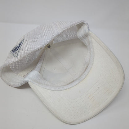 Columbia PFG Unisex Fitted Trucker Hat White L/XL Mesh Back Vented Holes 6 Panel