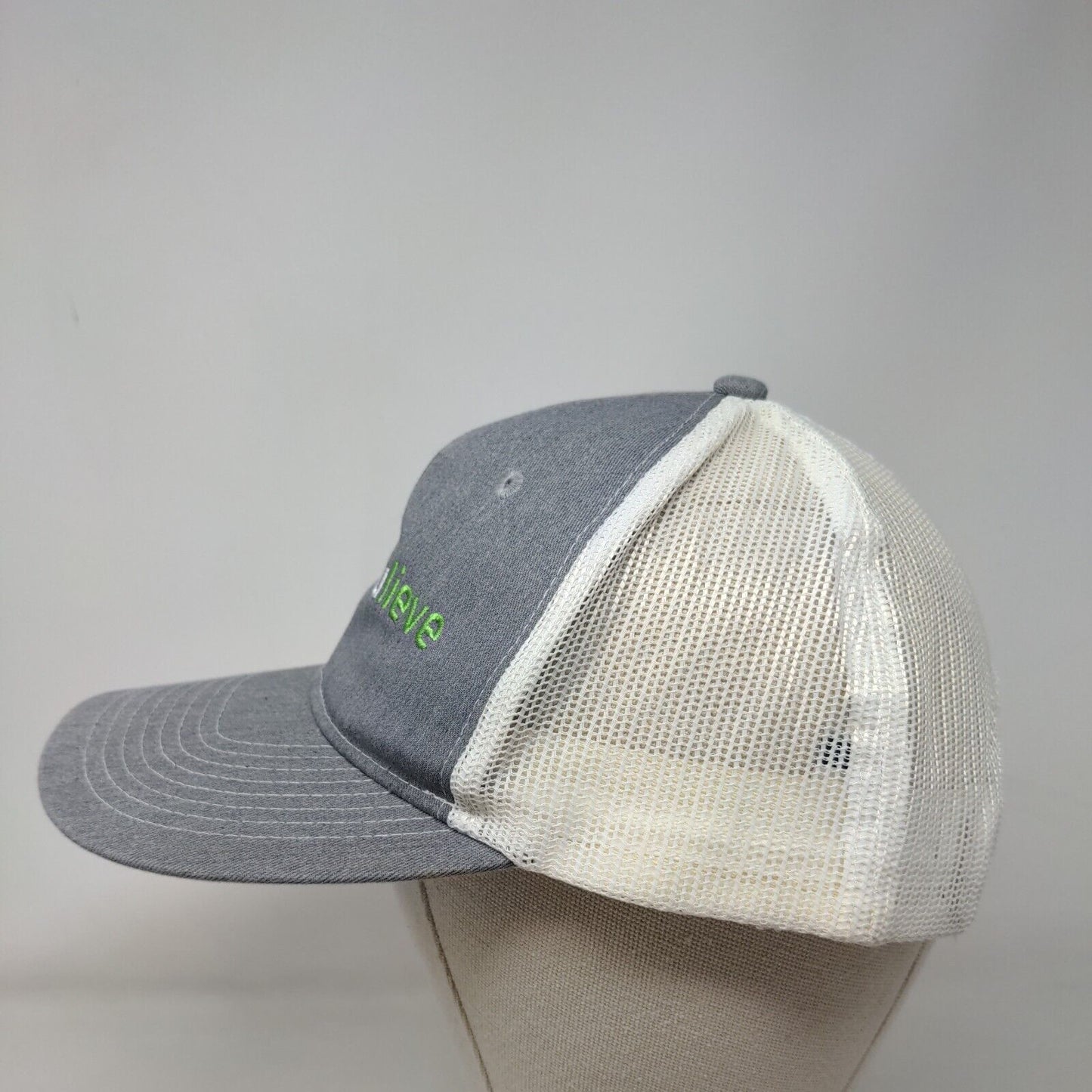 Truelieve Snapback Trucker Hat Gray One Size Adjustable Mesh Back Port Authority
