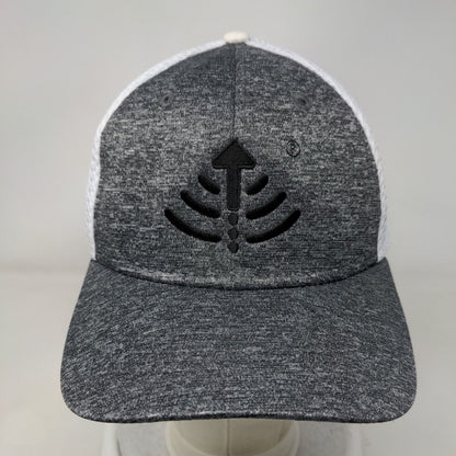 New Era 39Thirty Fitted Mesh Back Hat Gray Medium/Large Embroidered