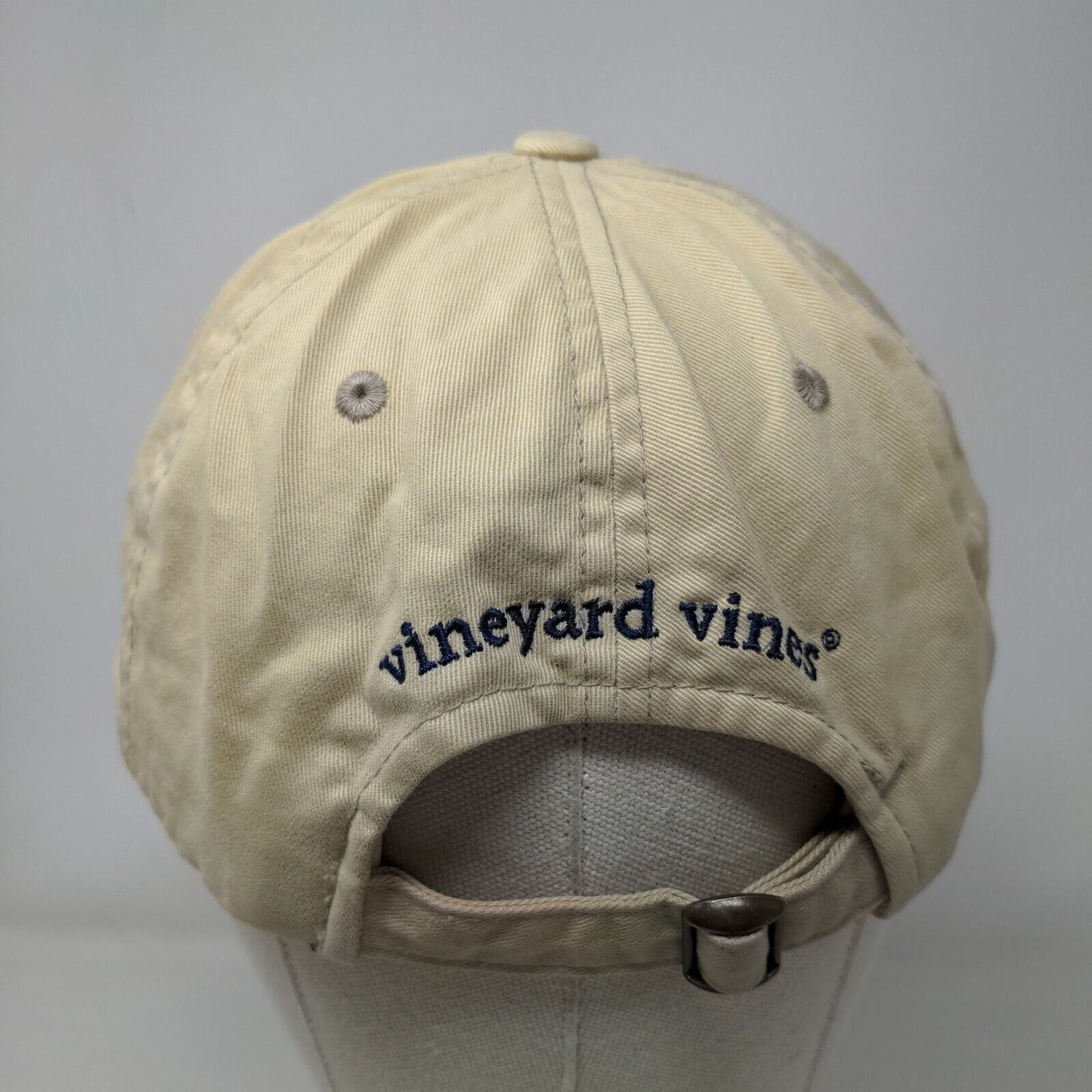 Vineyard Vines Slideback Hat Tan One Size Adjustable Embroidered Vented Holes