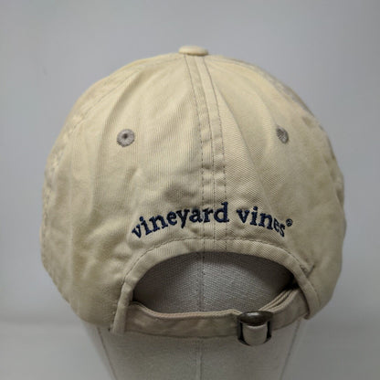 Vineyard Vines Slideback Hat Tan One Size Adjustable Embroidered Vented Holes