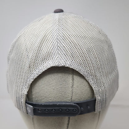 Columbia Trucker Hat Gray Orange White Striped One Size Mesh Back Snapback