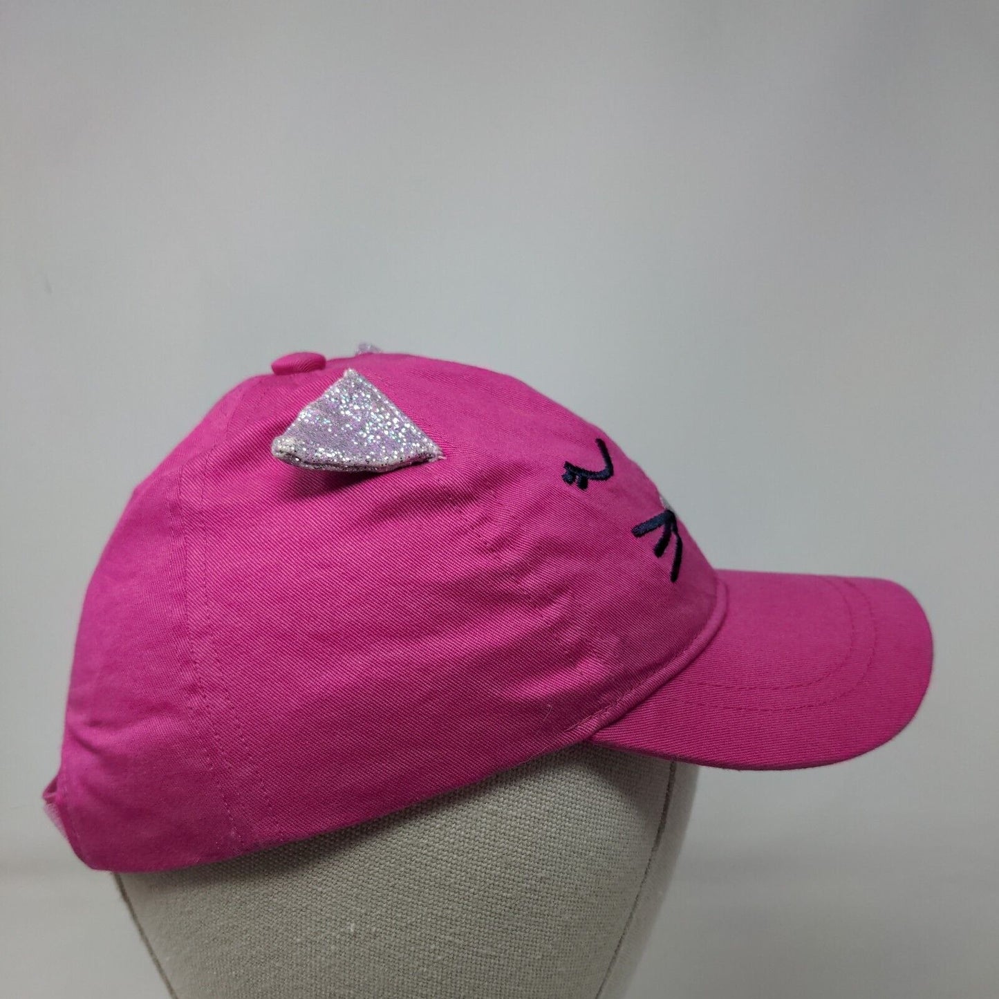 Cat Ears Toddler Strapback Hat Pink 2T-4T Adjustable Embroidered Oshkosh B'gosh