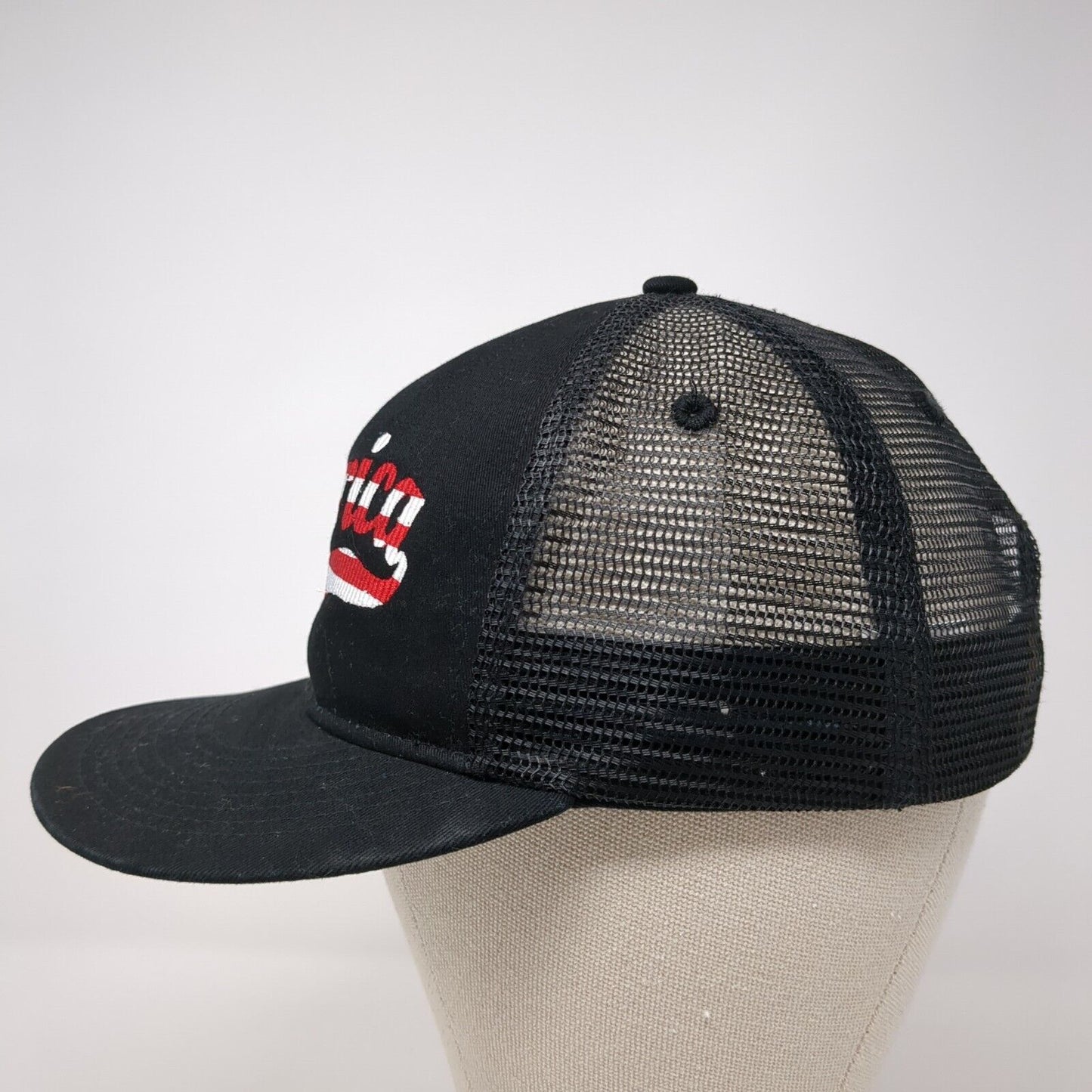 America Slideback Mesh Back Trucker Hat Black One Size Solid Pinnacle