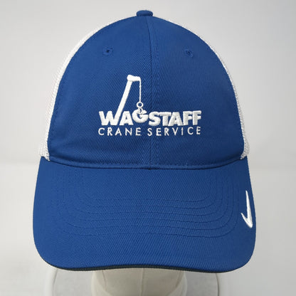 Wagstaff Crane Service Fitted Mesh Back Trucker Hat Blue Large Nike