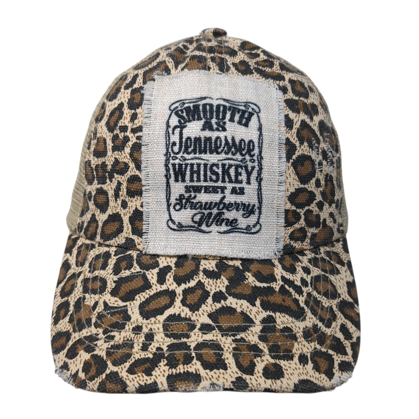 Smooth As Tennessee Whiskey Sweet Strawberry Wine Trucker Hat Multi OS Leopard