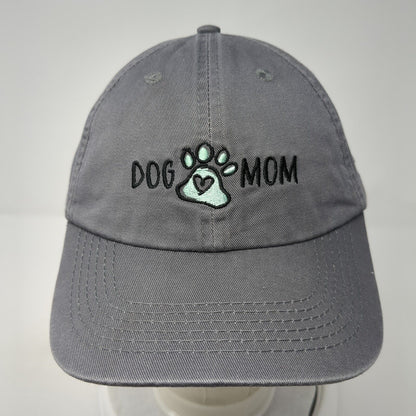 Dog Mom Paw Print Slideback Hat Gray One Size Adjustable Embroidered