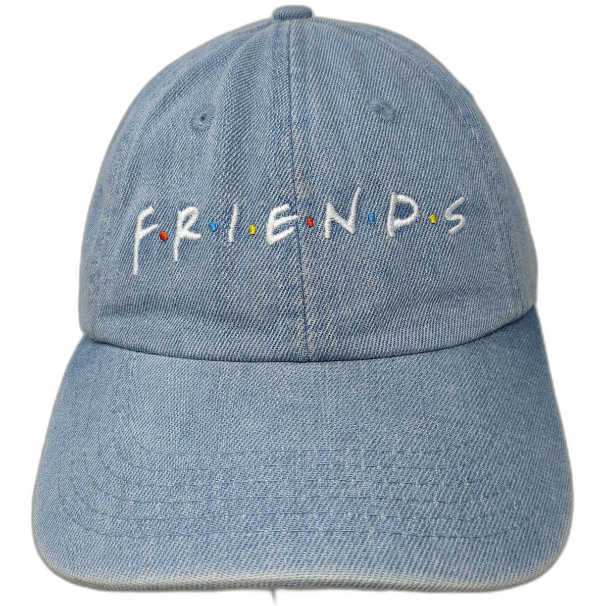 The Friends Experience Baseball Cap Blue Denim One Size Slideback Hat Logo