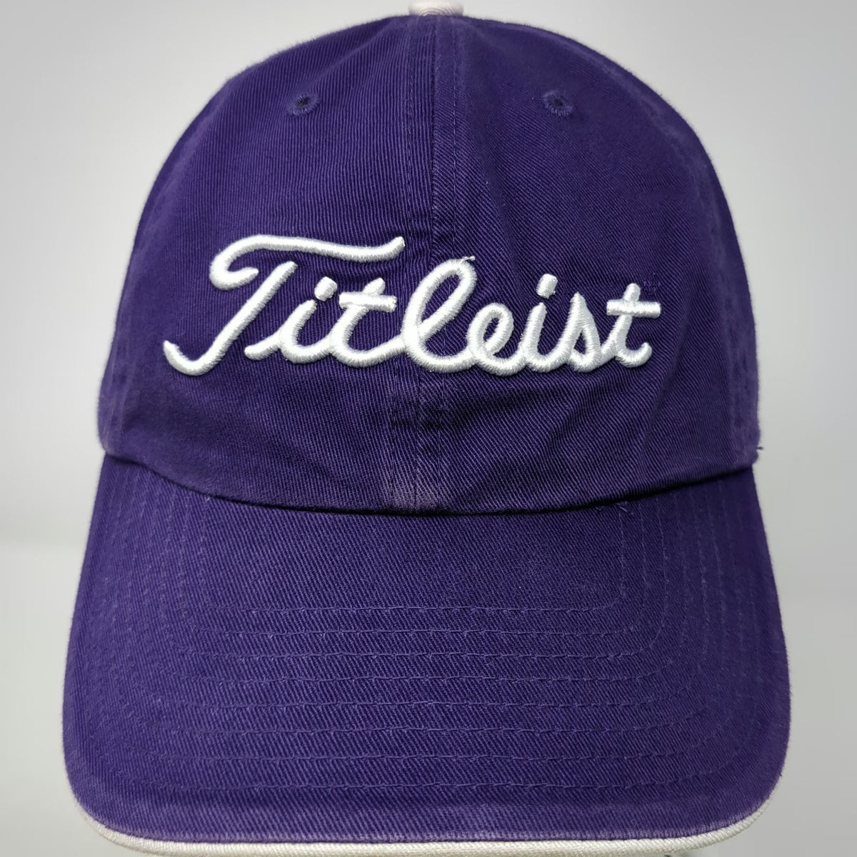 Titleist Baseball Cap Purple White One Size Adjustable Strapback Script Logo Hat