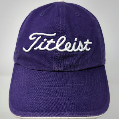 Titleist Baseball Cap Purple White One Size Adjustable Strapback Script Logo Hat
