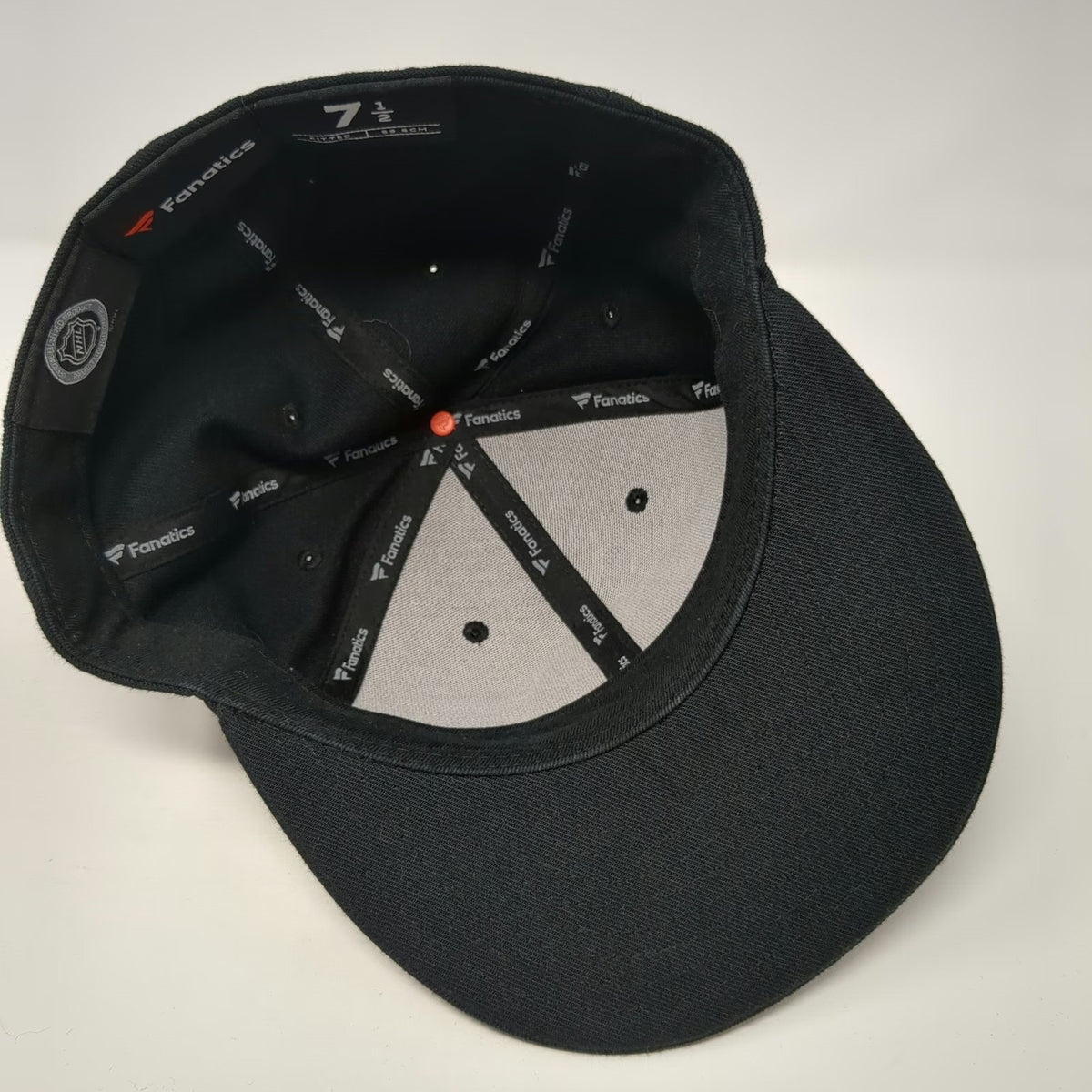 Boston Bruins NHL Fanatics Cap Black 7 1/2 Spoked-B Logo Fitted Flat Brim Hat